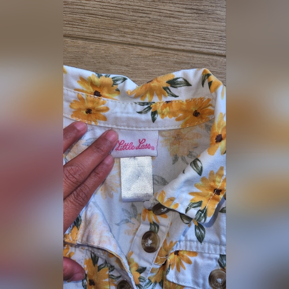 Little Lass Sunflower Yellow and White Dress - Picture 3 of 3